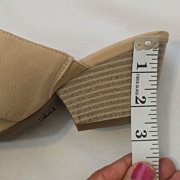 Natural Soul Tan Leather Open Toe Slip On Size 9 - Picture 5 of 7